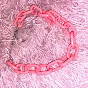 Pink F21 Y2K Designer Chain Necklace